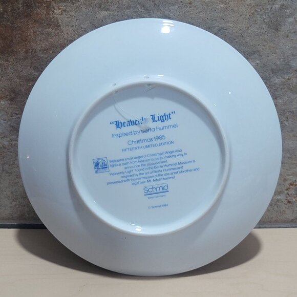 Schmid Hummel Christmas 1985 Heaven Light Decorative Wall Hanging Plate - Picture 2 of 11